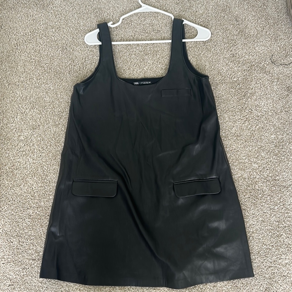 ZARA FAUX LEATHER DRESS - size S